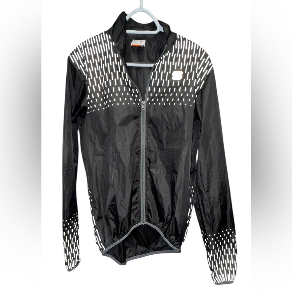 Women's Sportful Black and White Reflex Cycling Windbreaker XL